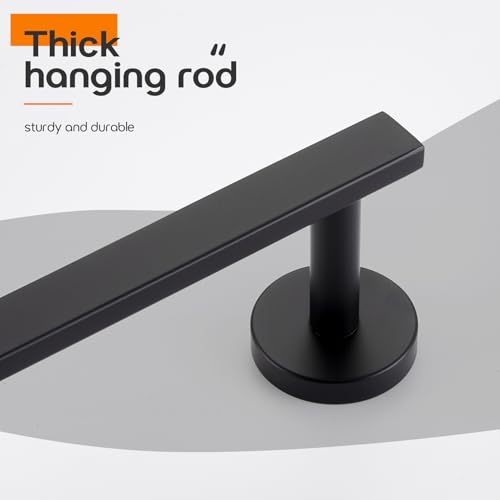 20 Inch Bathroom Towel Bars Bath Towel Racks Kitchen Towel Holder Towel Shelf Wall Mounted SUS304 Stainless Steel Matte Black AN4001MB