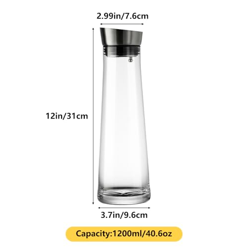 Glass Water Carafe with Lid