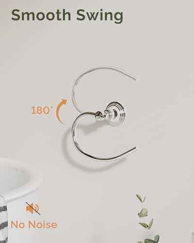 Chrome Towel Ring Wall Mounted for Bathroom (2 Count)