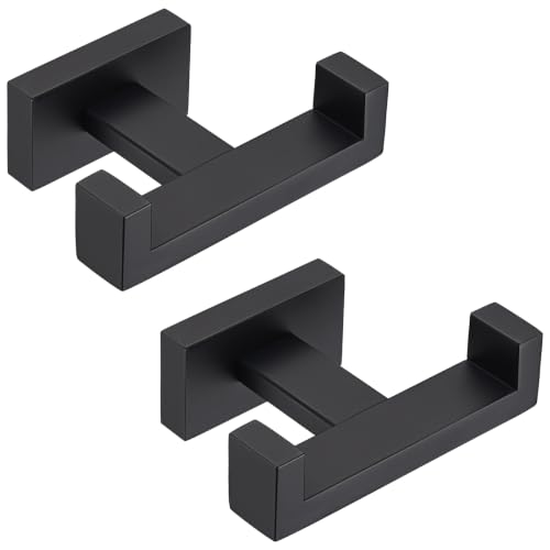 Bathroom Towel Hook Matte Black (2 Count)