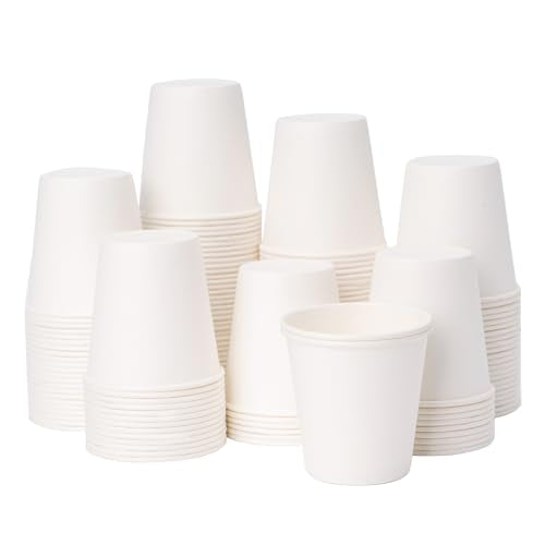 3 oz 100 Pack Small White Disposable Paper Cups (100 Count)