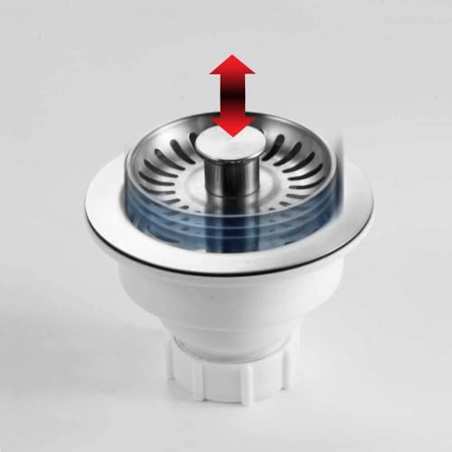 190-9400 - 3-1/2 Inch Stainless Steel Pop-Up Kitchen Sink Basket Strainer, Durable Food Catcher Stopper for Metal Kitchen Sink, Ideal for Filtering Waste and Preventing Clogs