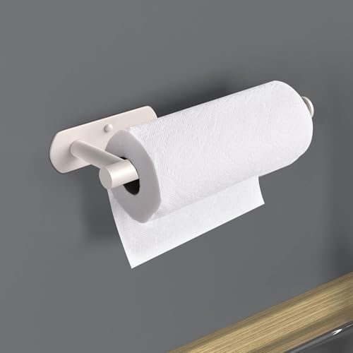 Adhesive Paper Towel Holder Under Cabinet Wall Mount for Kitchen Paper Towel (2 Count)