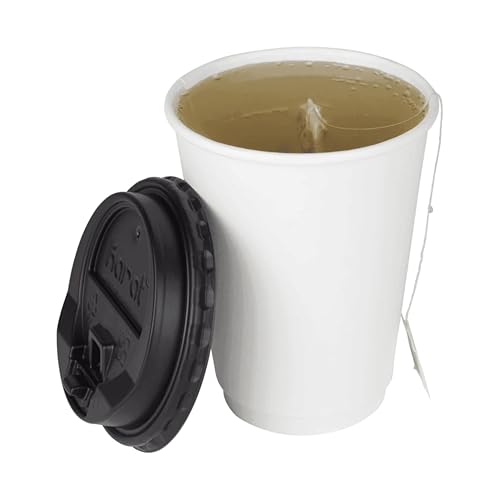 12 oz Double Wall Insulated Coffee Cup [500 Count] White Disposable Paper Hot Cup