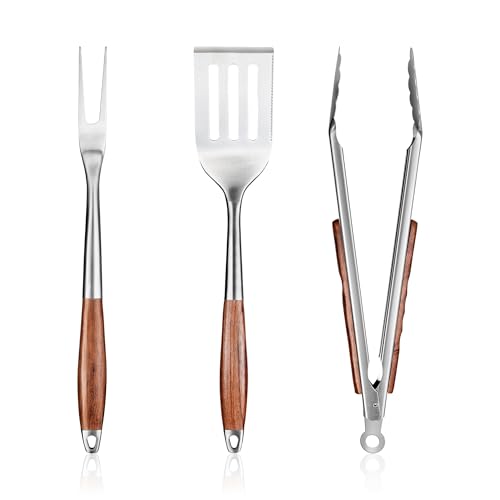 Heavy Duty Grilling Accessories Rose Wooden BBQ Grilling Tools Set (3 Count)
