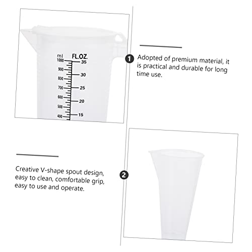 Foldable Measuring Cup with Lid Transparent Plastic Liquid Measuring Jug 6.88X6.69X4.52 Inches Kitchen Tool for Cooking Baking and Oil Measurement