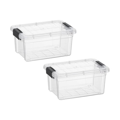 3.4 Quart Clear Plastic Storage Boxes with Lids (2 Count)