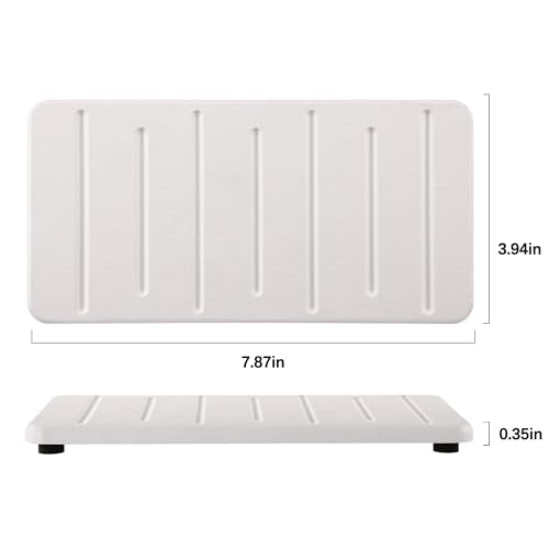 2PCS Water Absorbing Stone Tray for Cosmetics & Hand Soap & Houseplants (2 Count)