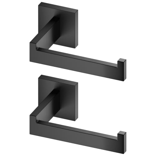 Black Toilet Paper Holders Bathroom Toilet Paper Roll Holder SUS304 Stainless Steel Contemporary Wall Mounted (2 Count)