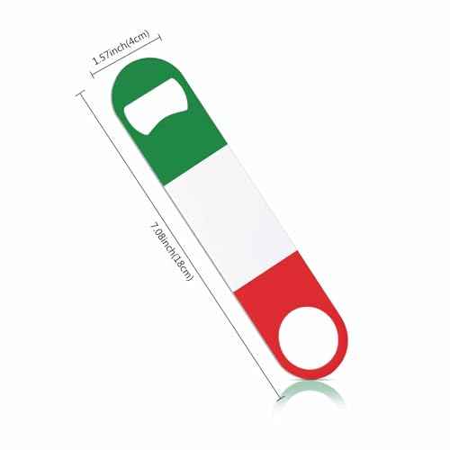 Ltaly Flag Stainless Steel Bottle Opener Green White Red Italian Country Flag Flat Beer Bottle Opener Keychain for Home Kitchen Bar Restaurant Party Birthday Gift