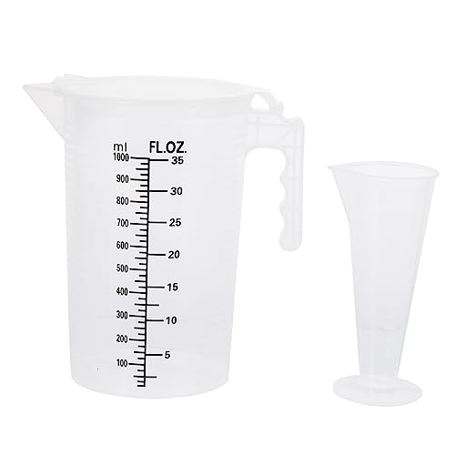 Foldable Measuring Cup with Lid Transparent Plastic Liquid Measuring Jug 6.88X6.69X4.52 Inches Kitchen Tool for Cooking Baking and Oil Measurement