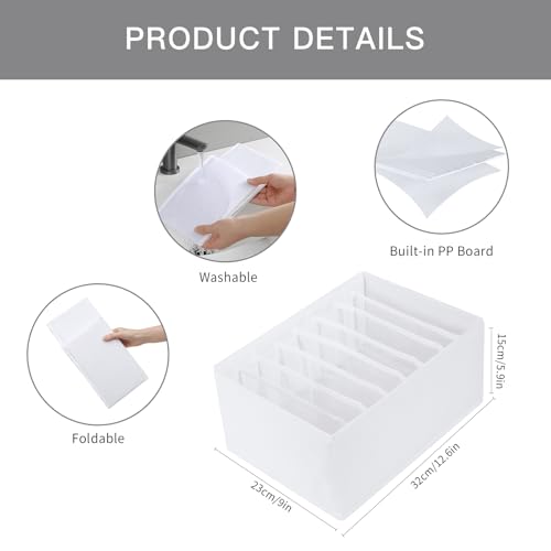 4 Pack Drawer Organizers for Clothing (4 Count)