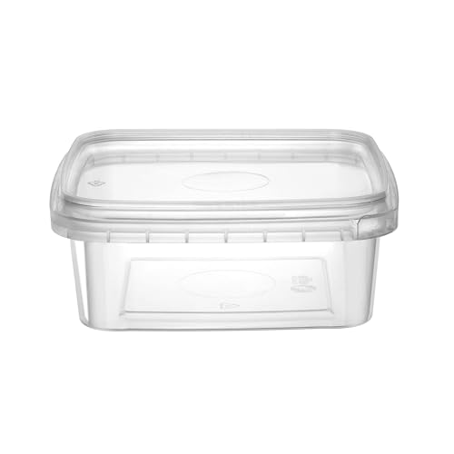 8 oz 20 Pack Square Clear Deli Containers with Lids Disposable BPA Free Square Plastic Food Storage Containers with Lids Airtight for Meal Prep Take Out Kitchen (20 Count)