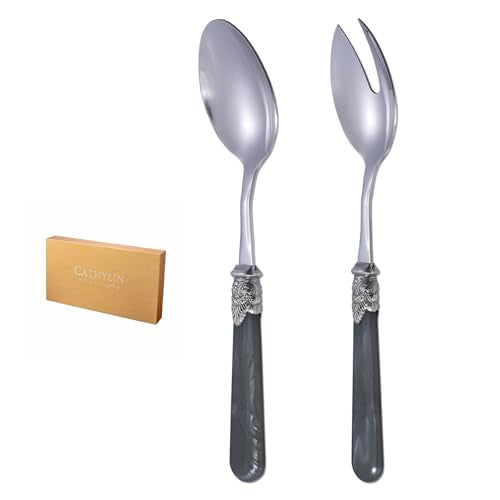 2 piece Salad Servers Stainless Steel Salad Serving Set Salad Fork and Spoon
