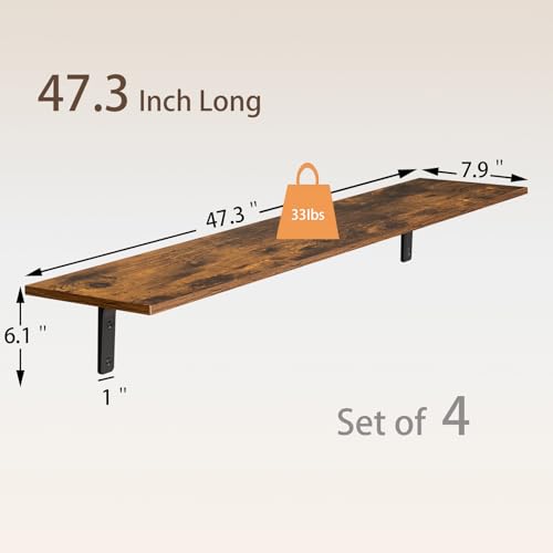 Long Wall Shelves (4 Count)