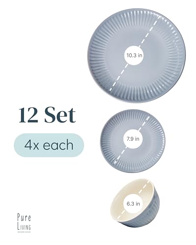 12 Piece Stoneware Dinnerware Set for 4 (12 Count)
