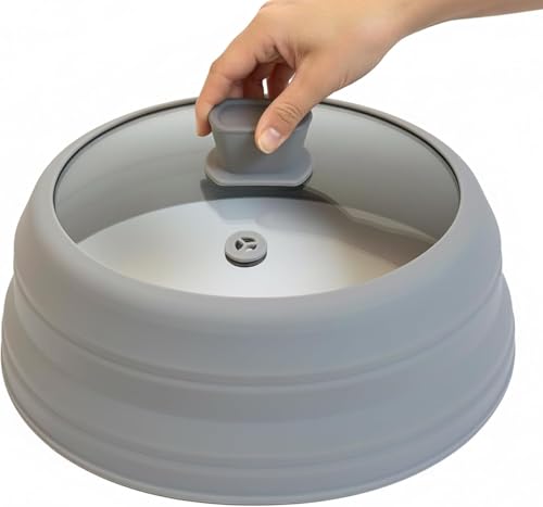 10.5 Inch Silicone & Glass Microwave Splatter Cover