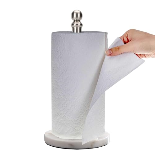 Paper Towel Holder Countertop with Heavy Marble Base