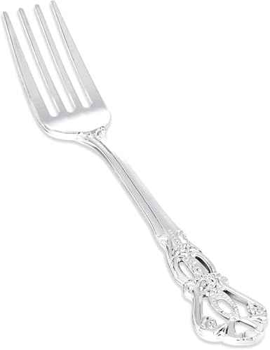 30PCS Silver Plastic Forks 8.1inch Vintage Baroque Forks for Dinners (30 Count)