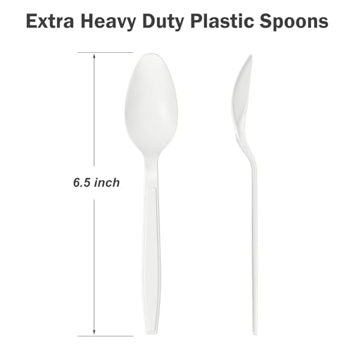 360 Count White Plastic Spoons Disposable