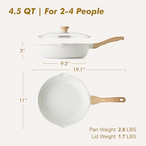 Nonstick Frying Pan Skillet with Lid 3.5