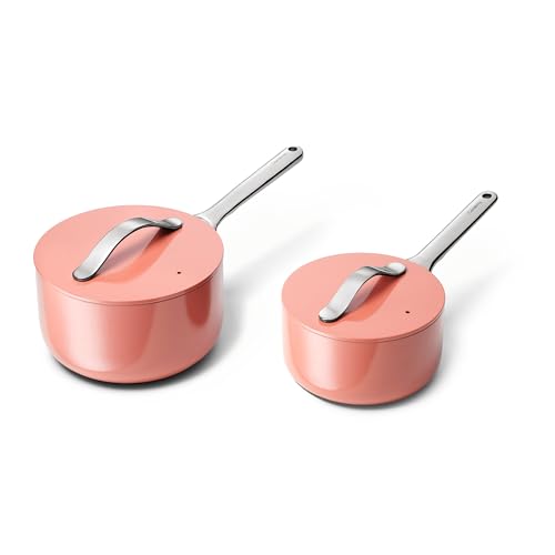 Non Stick Ceramic Sauce Pans with Lids (2 Count)