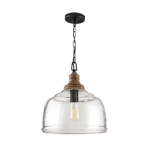 Capital Lighting 330318YG Julian Coastal Style Clear Organic Rippled Glass Dome Pendant