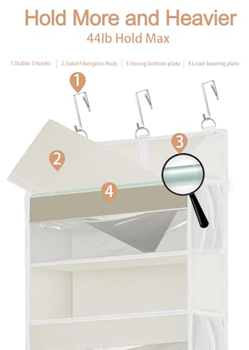 2 Pack Over the Door Storage Organizer with 5 Large Pockets (2 Count)