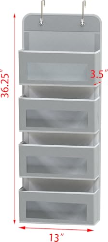 4 Clear Window Pocket Over Door Hanging Organizer