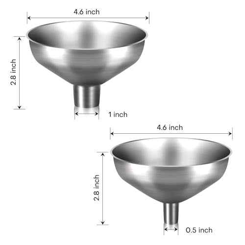 2 Pack Stainless Steel Kitchen Funnel Set (2 Count)