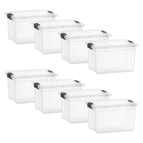 49 Quart Clear Plastic Storage Boxes with Lids (8 Count)