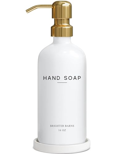 Luxury Glass Hand Soap Dispenser Bathroom Set by Brighter Barns