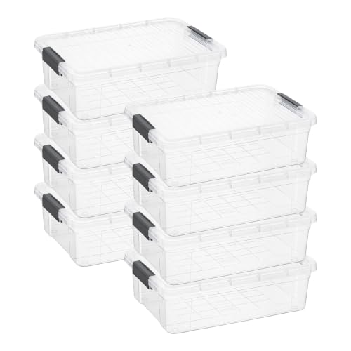 13.7 Quart Clear Plastic Storage Bin with Lid (8 Count)