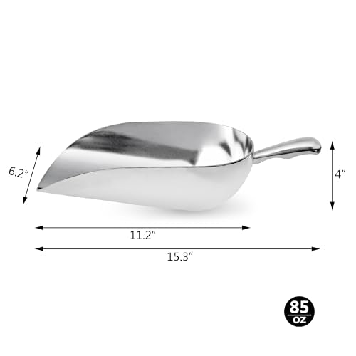 34608 One Piece Cast Aluminum Round Bottom Bar Ice Flour Utility Scoop