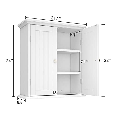 Bathroom Wall Cabinet with 2 Doors