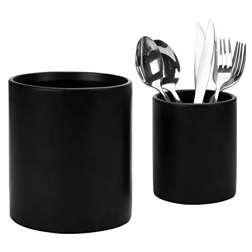 Black Ceramic Utensil Holders (2 Count)