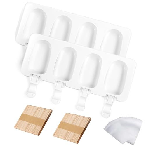 2 Larger Cakesicle Molds Silicone with 100 Wooden Sticks & 100 Parcel Bags