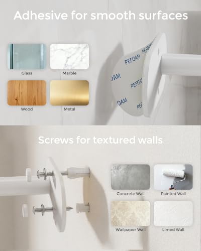 White Paper Towel Holder Under Cabinet Self Adhesive or Wall Mount