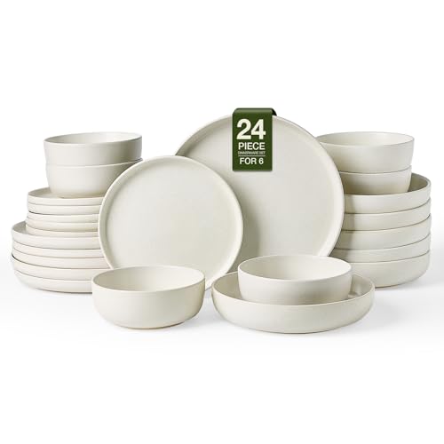 Milkyway 24 Piece Stoneware Dinnerware Set with Pasta Bowls