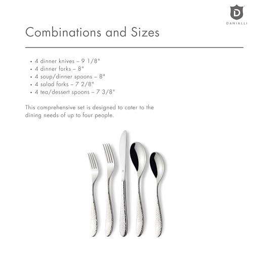 Hammered Silverware Set