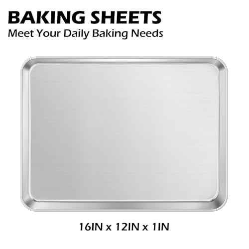 Non Toxic 16x12IN Stainless Steel Baking Sheet Jelly Roll Pan