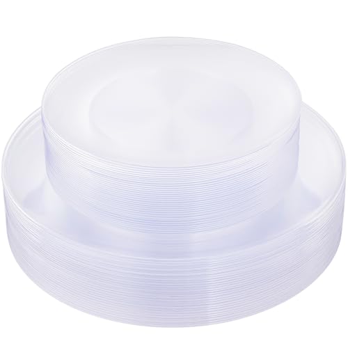 60PCS Clear Plastic Plates (30 Count)