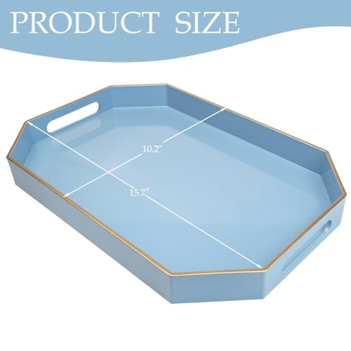 Blue Plastic Serving Tray for Ottoman