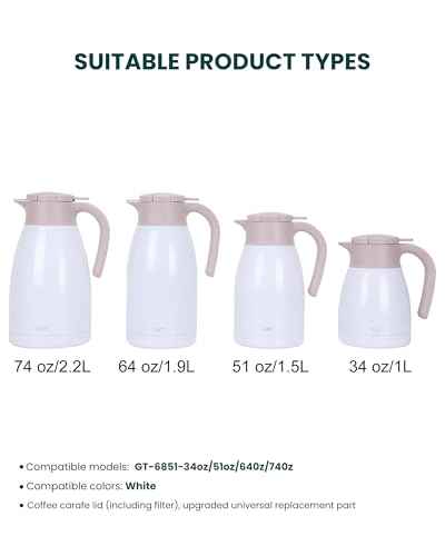 Stainless Steel Thermal Coffee Carafe Lid With Tea Infuser