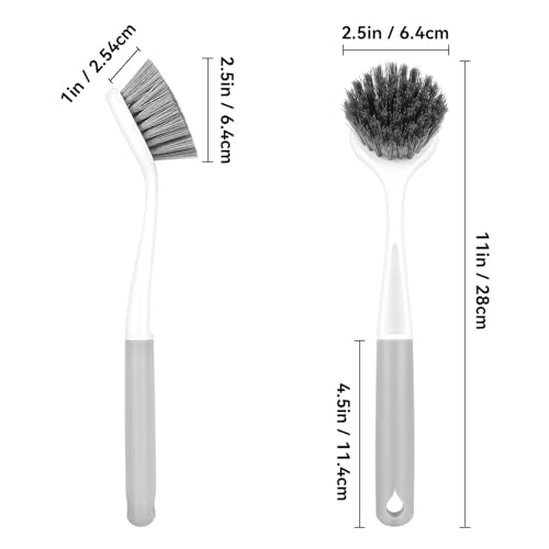 2 Pack Kitchen Scrub Brushes for Cleaning Dish Brush with Handle for Pans (2 Count)