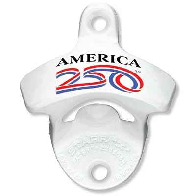 America 250 STARR "X" White Wall Mounted Bottle Opener
