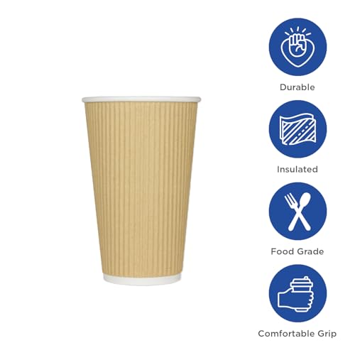 10 oz Ripple Insulated Coffee Cup [500 Count] Disposable Paper Hot Cup
