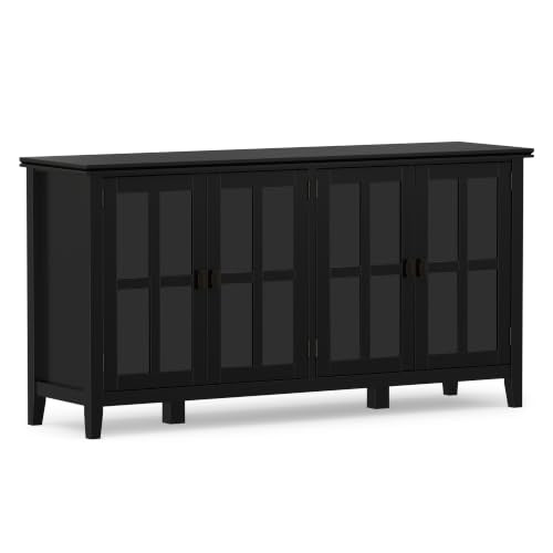 Artisan 66" Wide Solid Wood Sideboard Cabinet in Black
