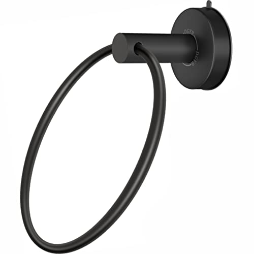 Suction Cup Towel Ring Matte Black Hand Towel Holder for Bathroom Wall SUS 304 Stainless Steel Kitchen Towel Hanger