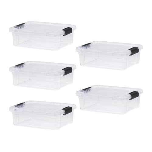 4.5 Quart Clear Plastic Storage Containers with Lids (5 Count)